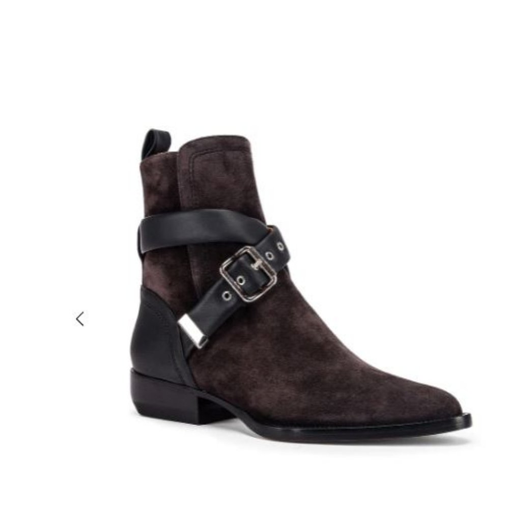 NIB Chloe Rylee belted boots, grey suede, 39 (fits like an 8) *Orig. $1090*